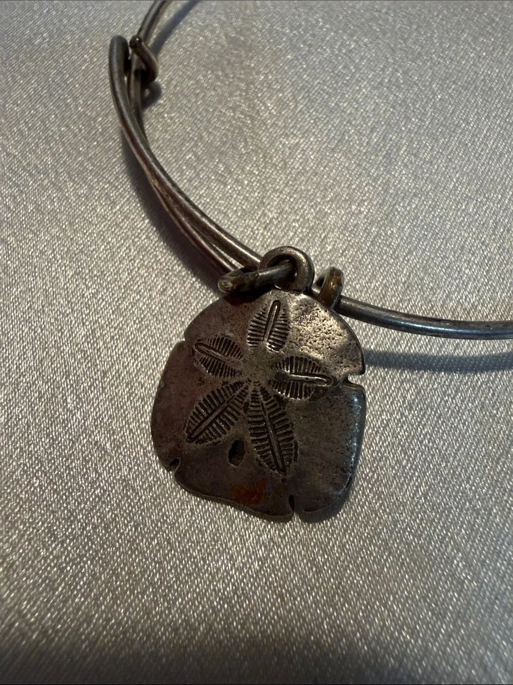 Alex and Ani Silver Sand Dollar Charm Bangle Bracelet
